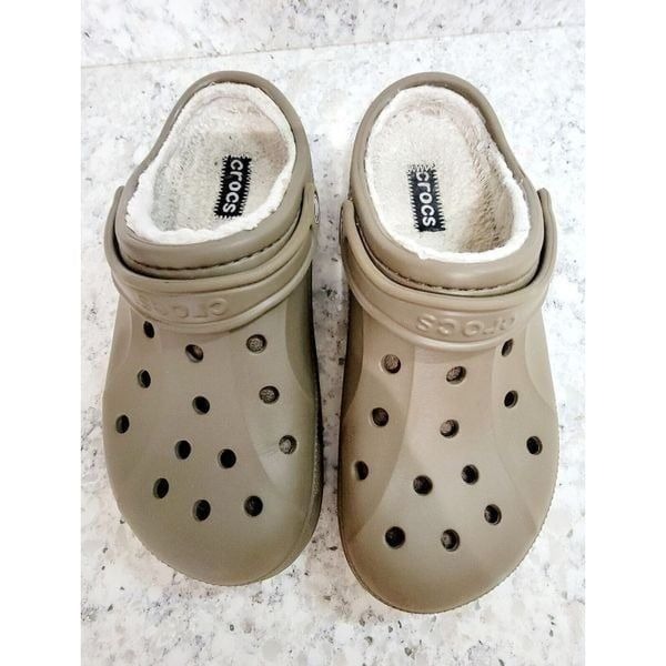 Crocs 9/11 Unisex Brown Faux Fur Lined Clogs Men Size 11 Women Size 9