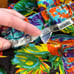 Vintage 60s/70s Psychedelic Midi Skirt