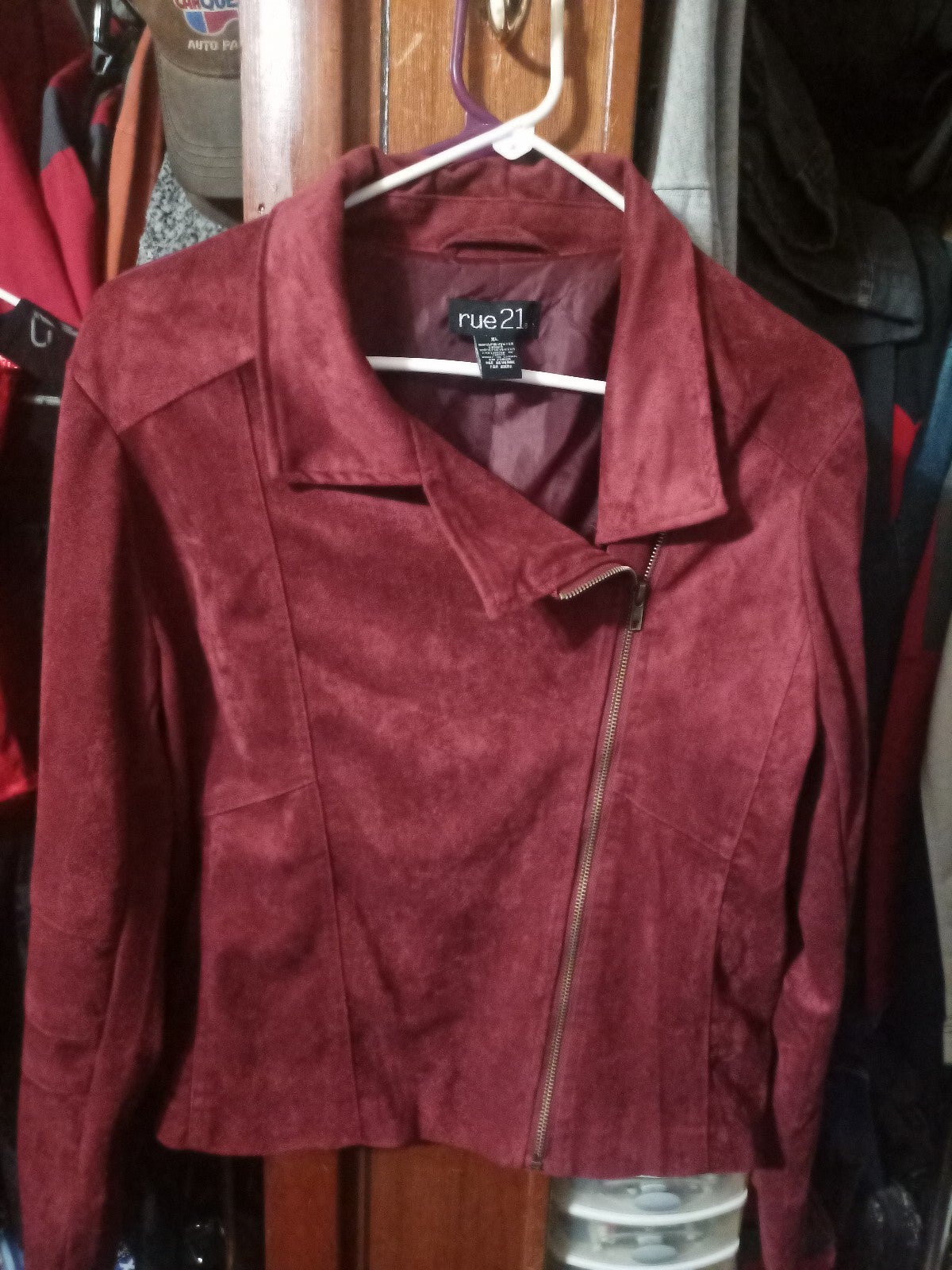 Very soft suede burgundy jacket
