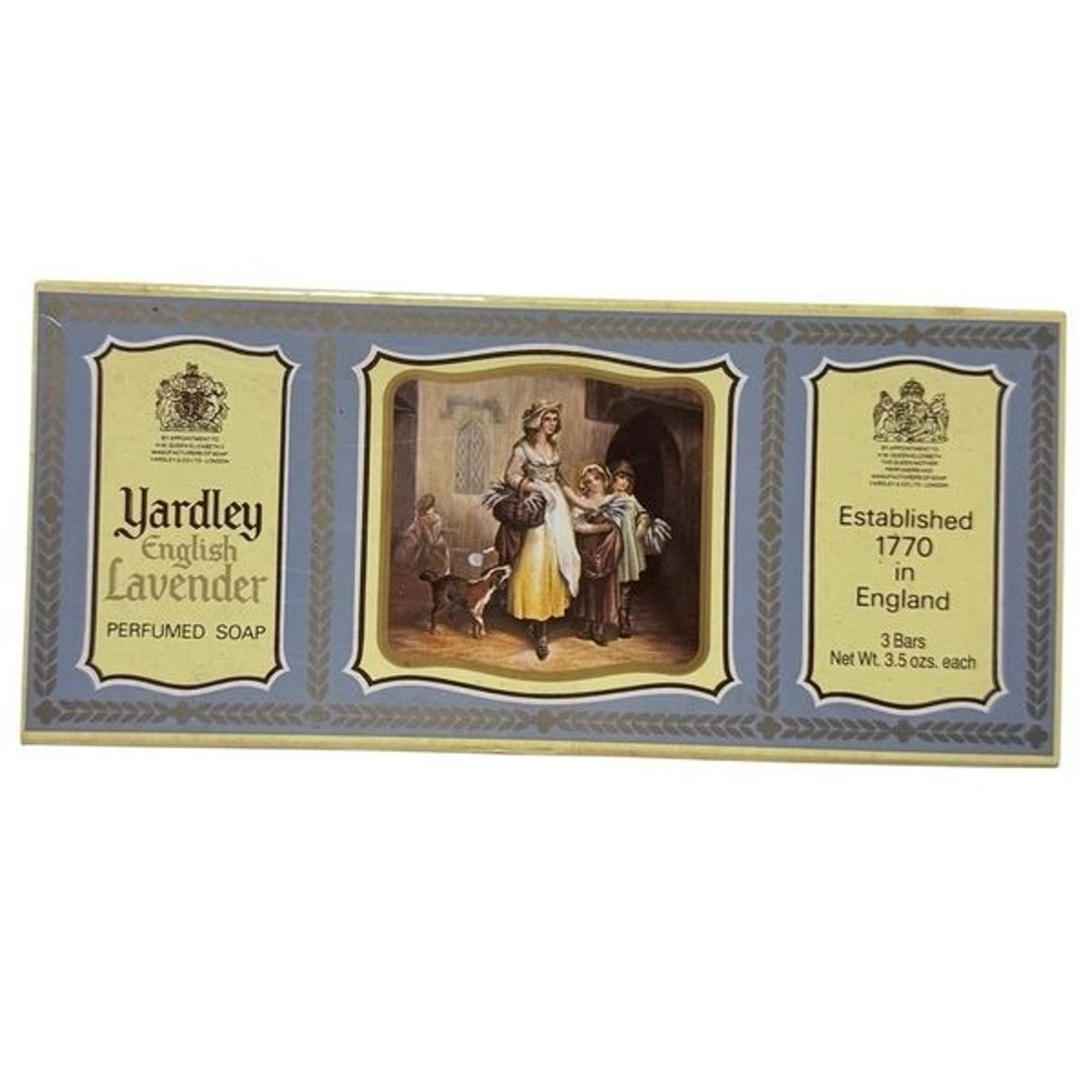 NEW IN BOX YARDLEY ENGLISH LAVENDER PERFUMED SOAP 3 x 3.5 OZ - VINTAGE