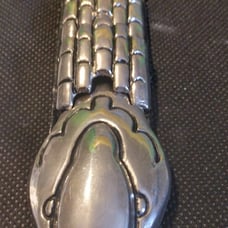 Vintage APPLE ACC OF NY Metal &Leather Snake Belt