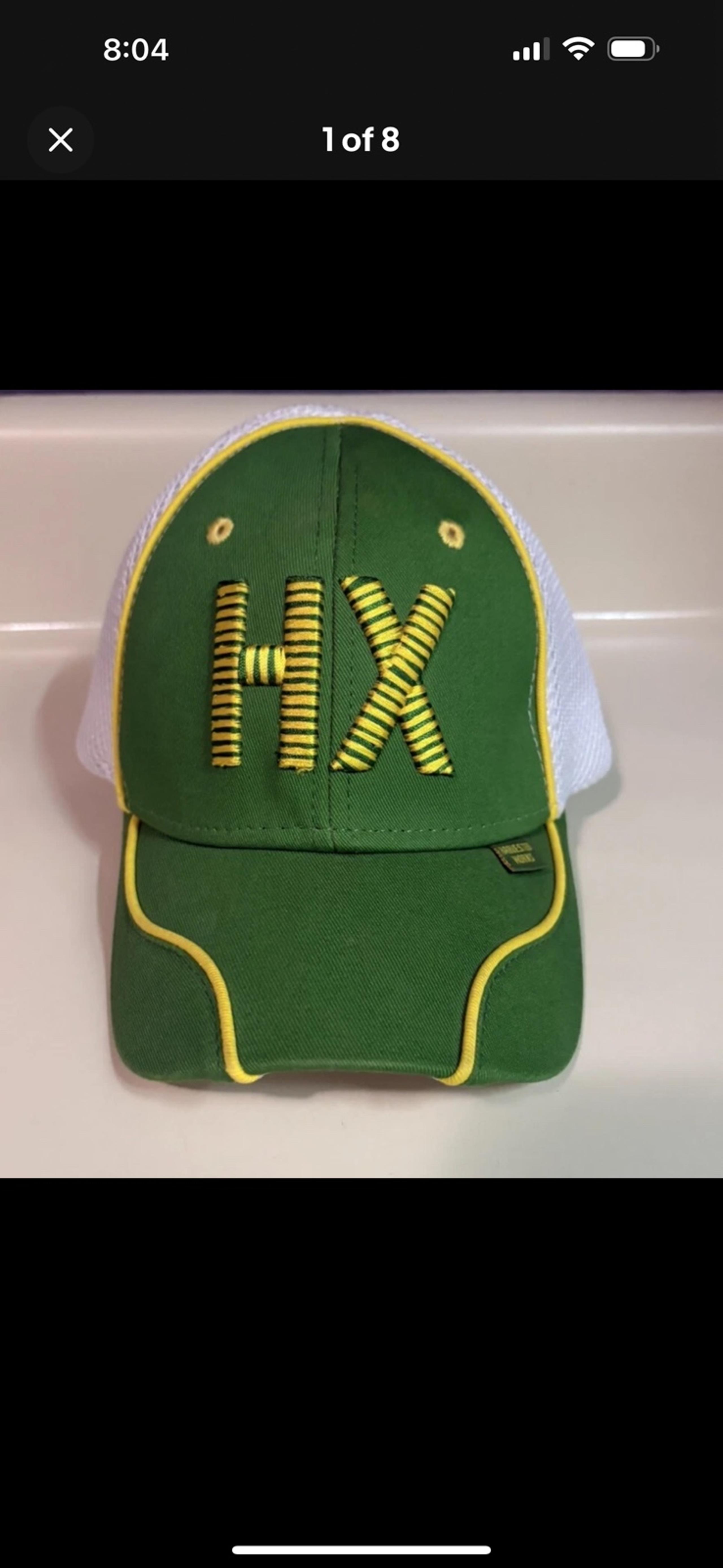 John Deere Trucker Hat Cap Self Fastener Back Mesh Green White & Yellow Men’s