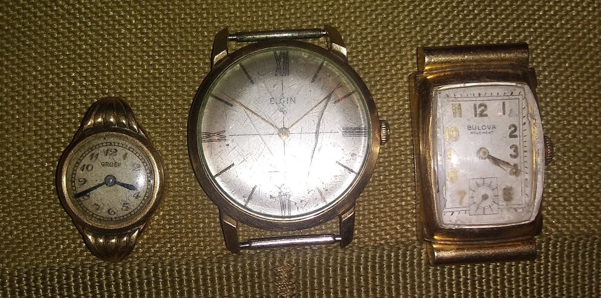 Watches 1Bulova 1Elgin and 1Gruen