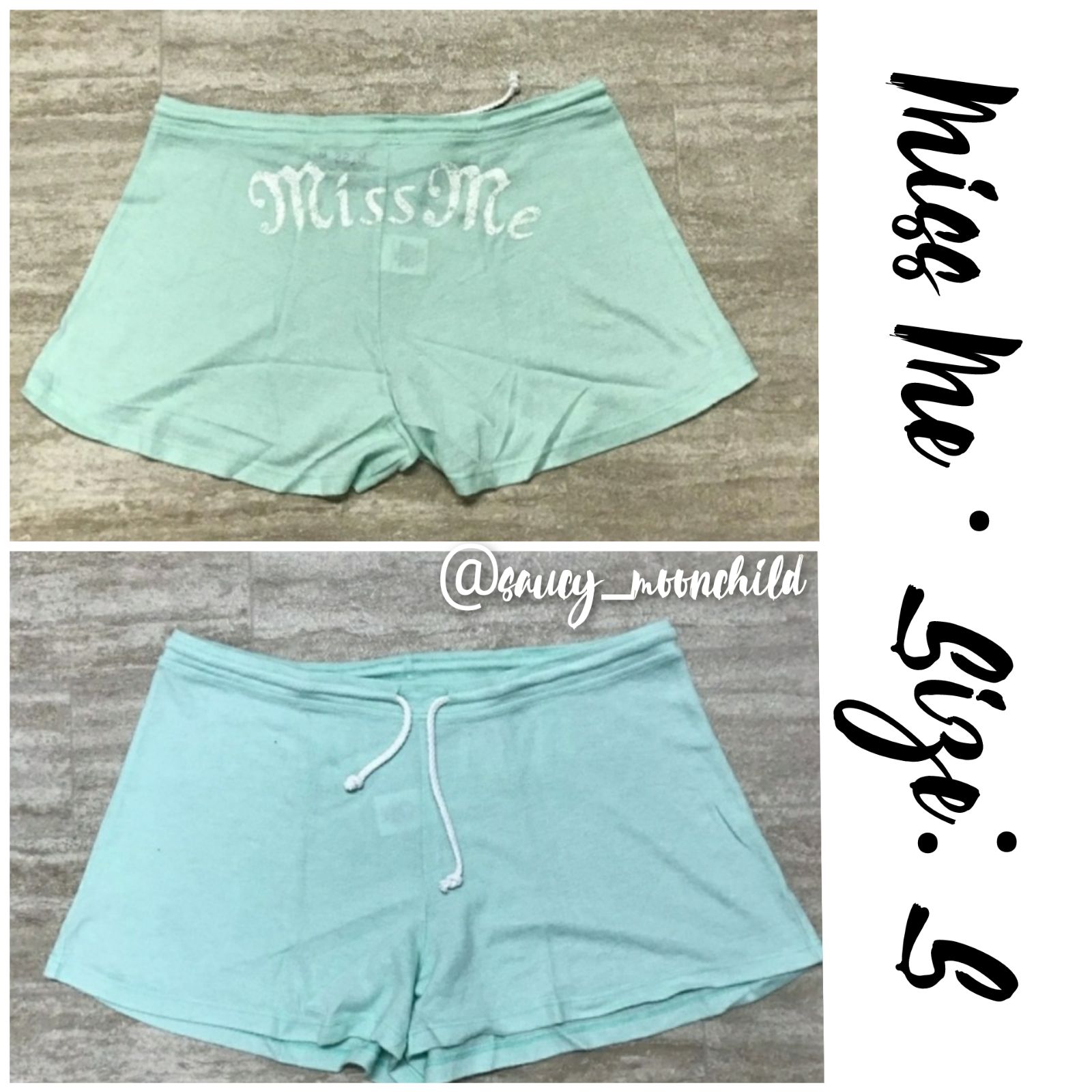 NEW miss me mint glitter lounge shorts