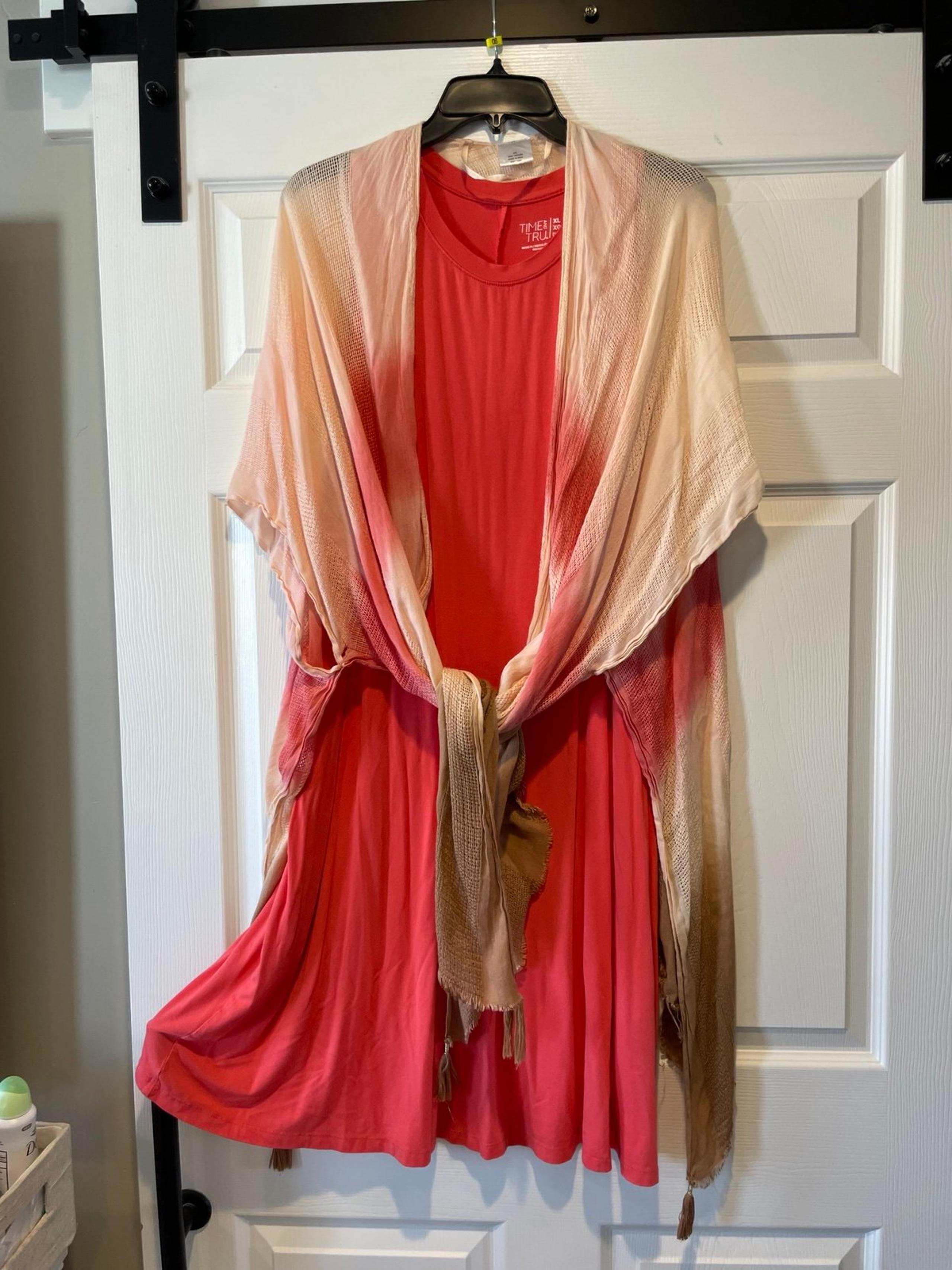Time and true swing sleeveless dress and cardigan