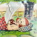 George Washington 1 Cent Stamp 1789-1797 Attached On Vintage Comical Postcard