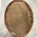 Antique Tiger Wood Framed Convex Bubble Glass Sepia Portrait Photo of Woman