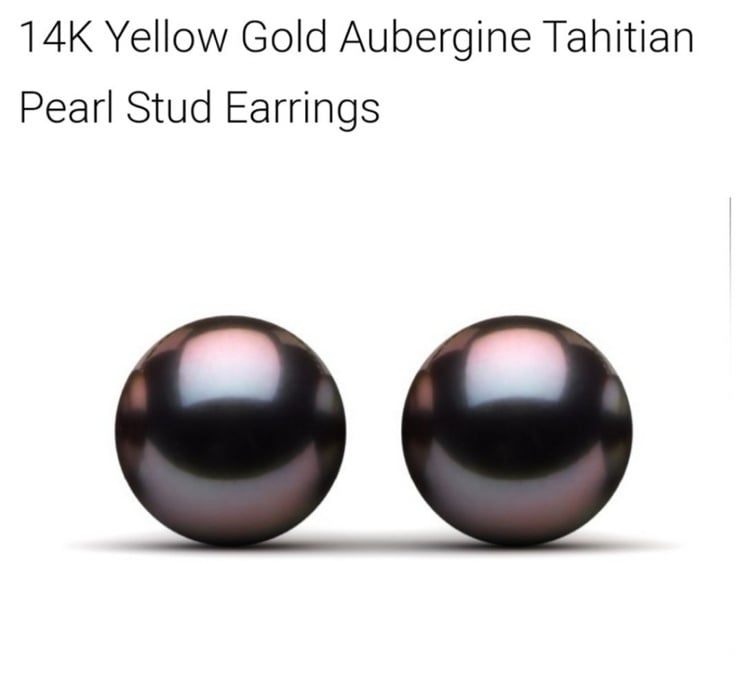 14k Gold Tahitian 10 mm Pearl Stud Earrings