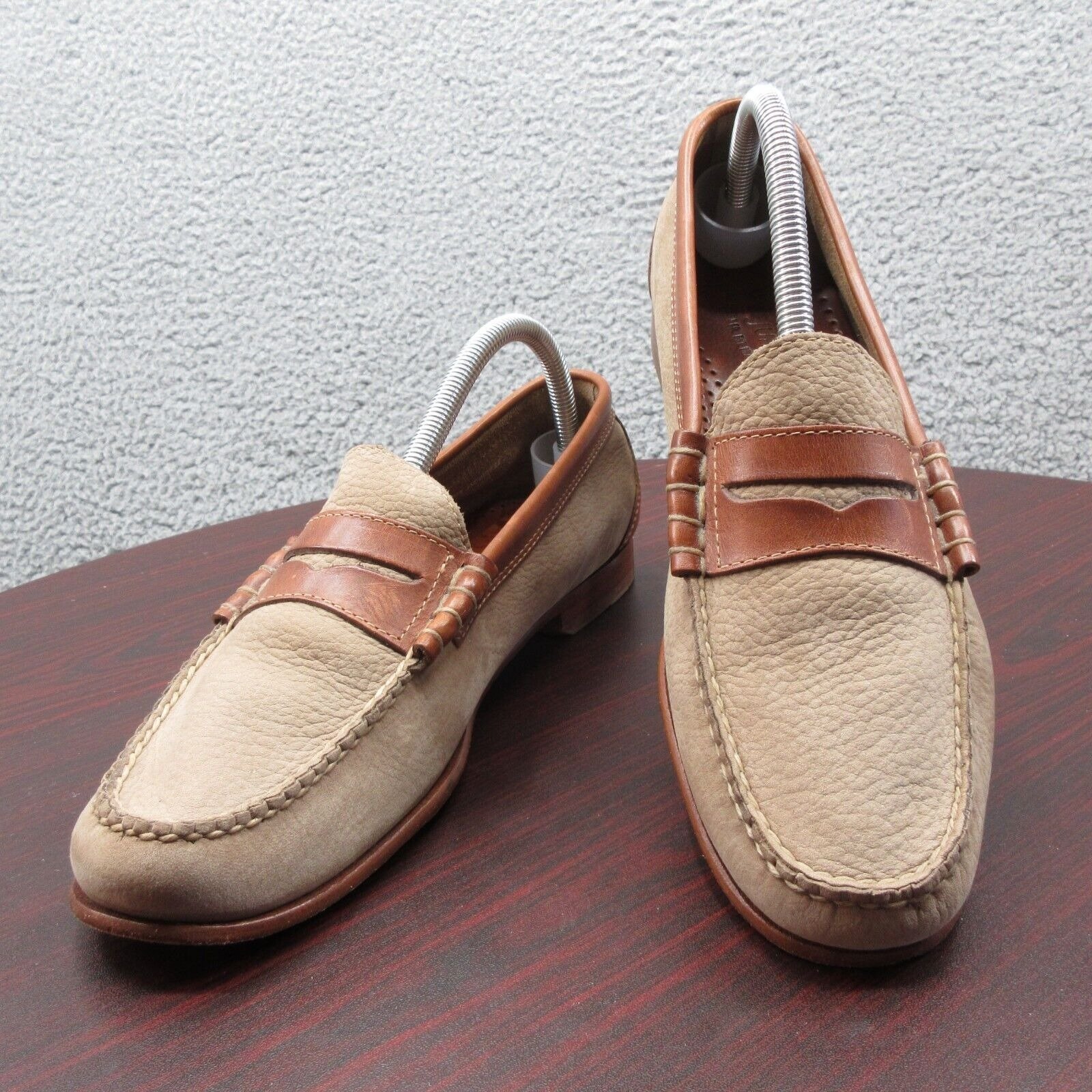 GH Bass Weejuns Penny Loafer Shoes Mens 8.5 Leather Tan Beige Business Slip On