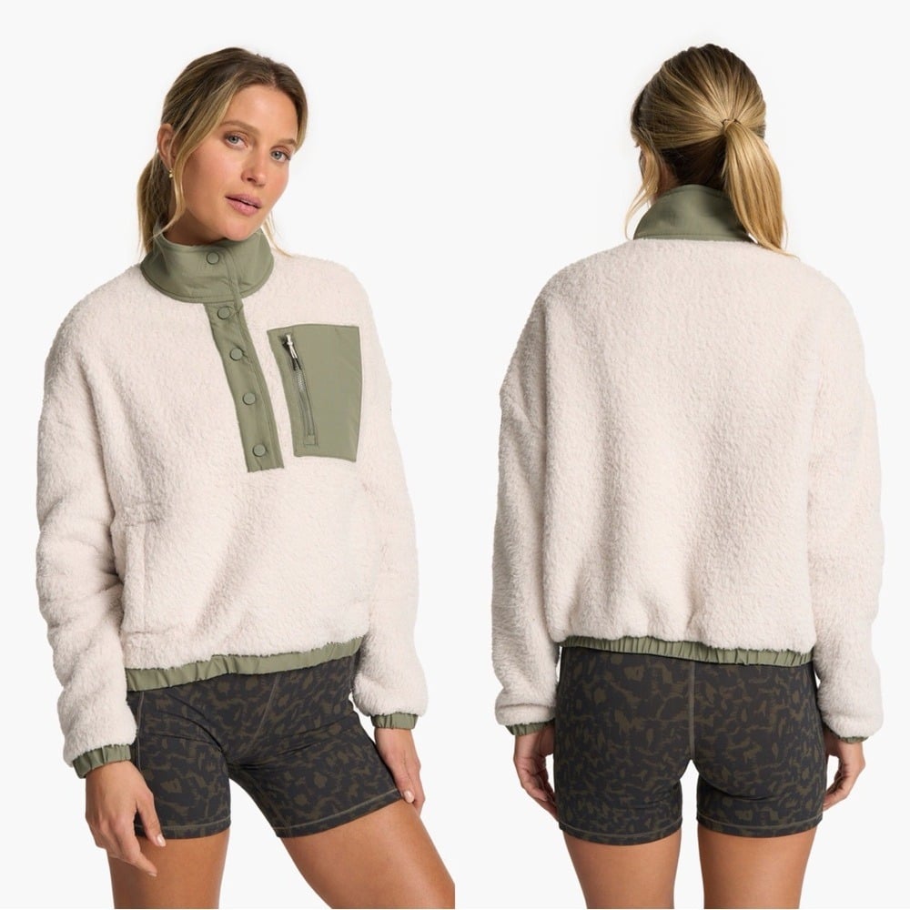 NWT Vuori Cozy Sherpa Popover Dune Size Large VW549