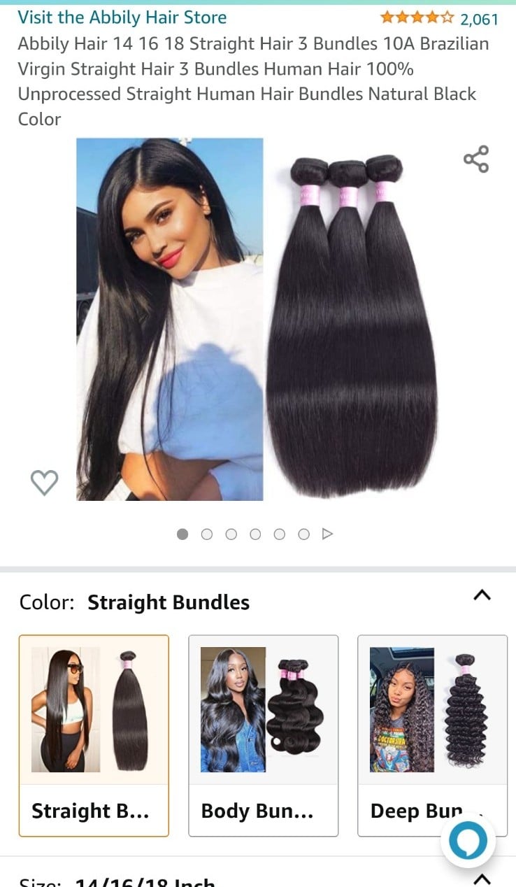 14’ 16’ 18’ 10A Brazilian Virgin Straight Human Hair Bundles(Min60)