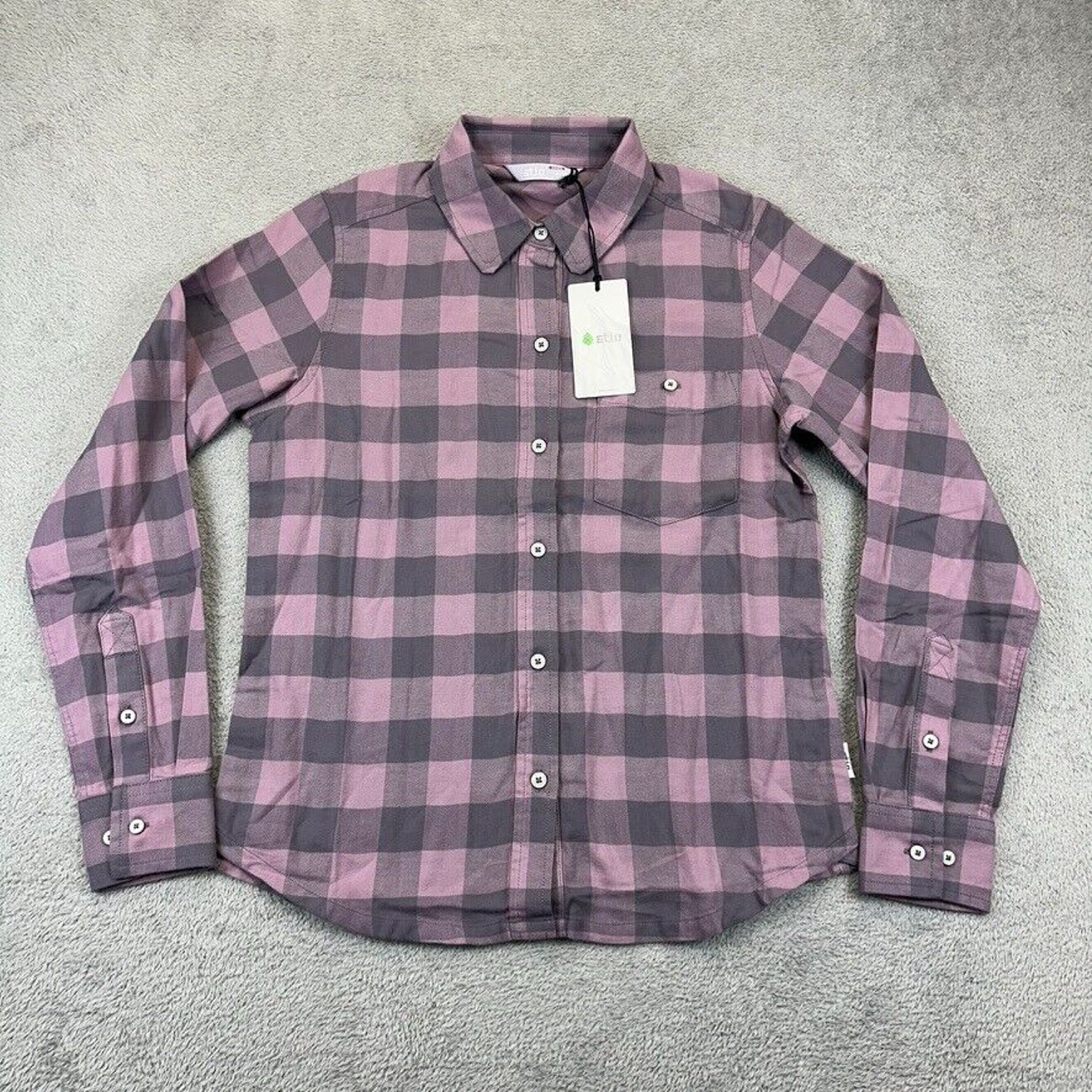 NWT Stio Womens Miter Lightweight Flannel Shirt Berry Plaid Classic Size S Small