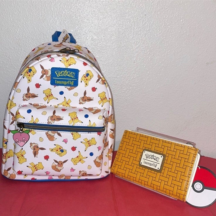 Loungefly Pokemon Eevee & Pikachu Berries Mini Backpack & Picnic Basket Wallet