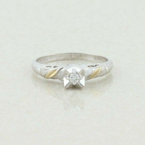 14k White Gold Diamond Ring Size 6 1/4 Engagement Ring