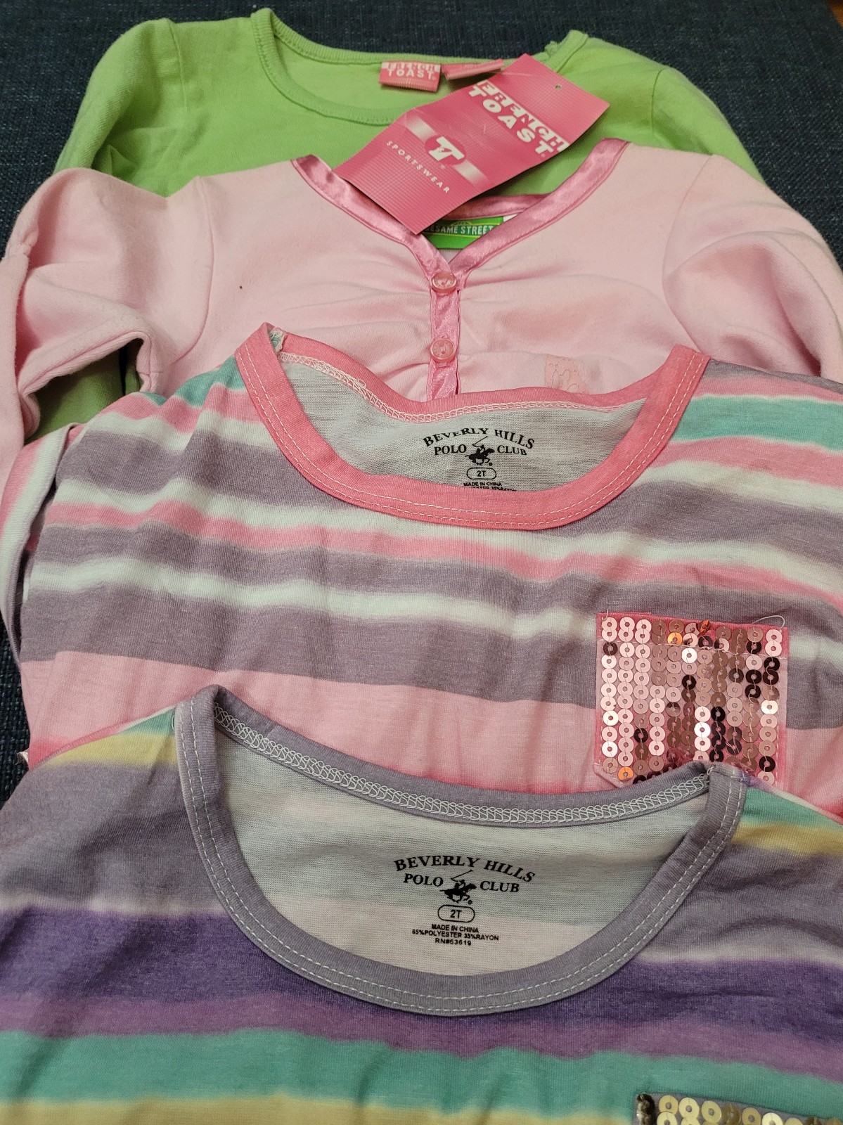 4 Girl Toddler Tops Size 2T (Brand New) w/tags In Excellent Condition.
