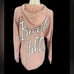 Spirit Jersey Beverly Hills‎ Dust Pink Studded hooded sweatshirt Size small spi