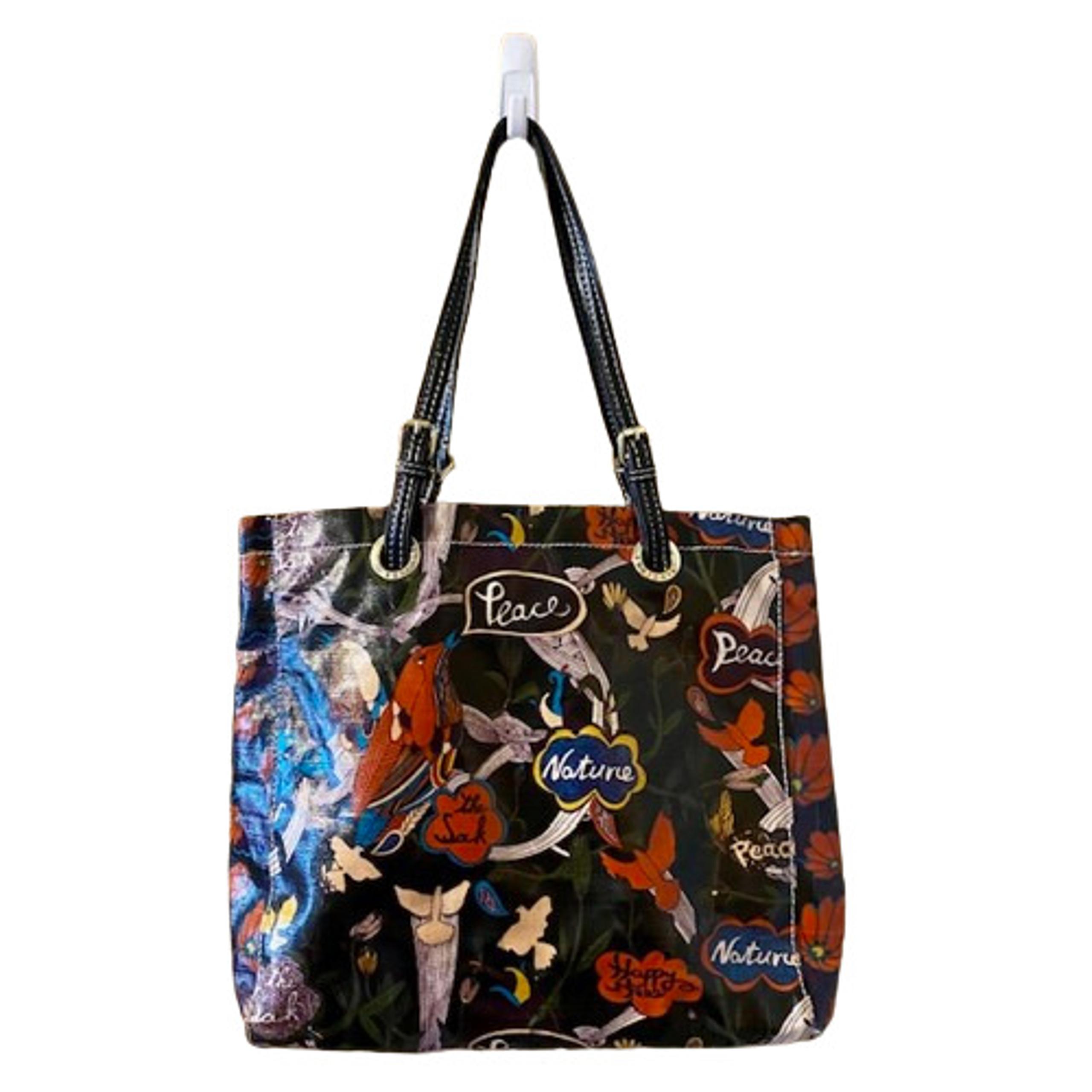 Sakroots The Sak Artist Circle Black Peace Boho Print Tote Bag Coated Canvas