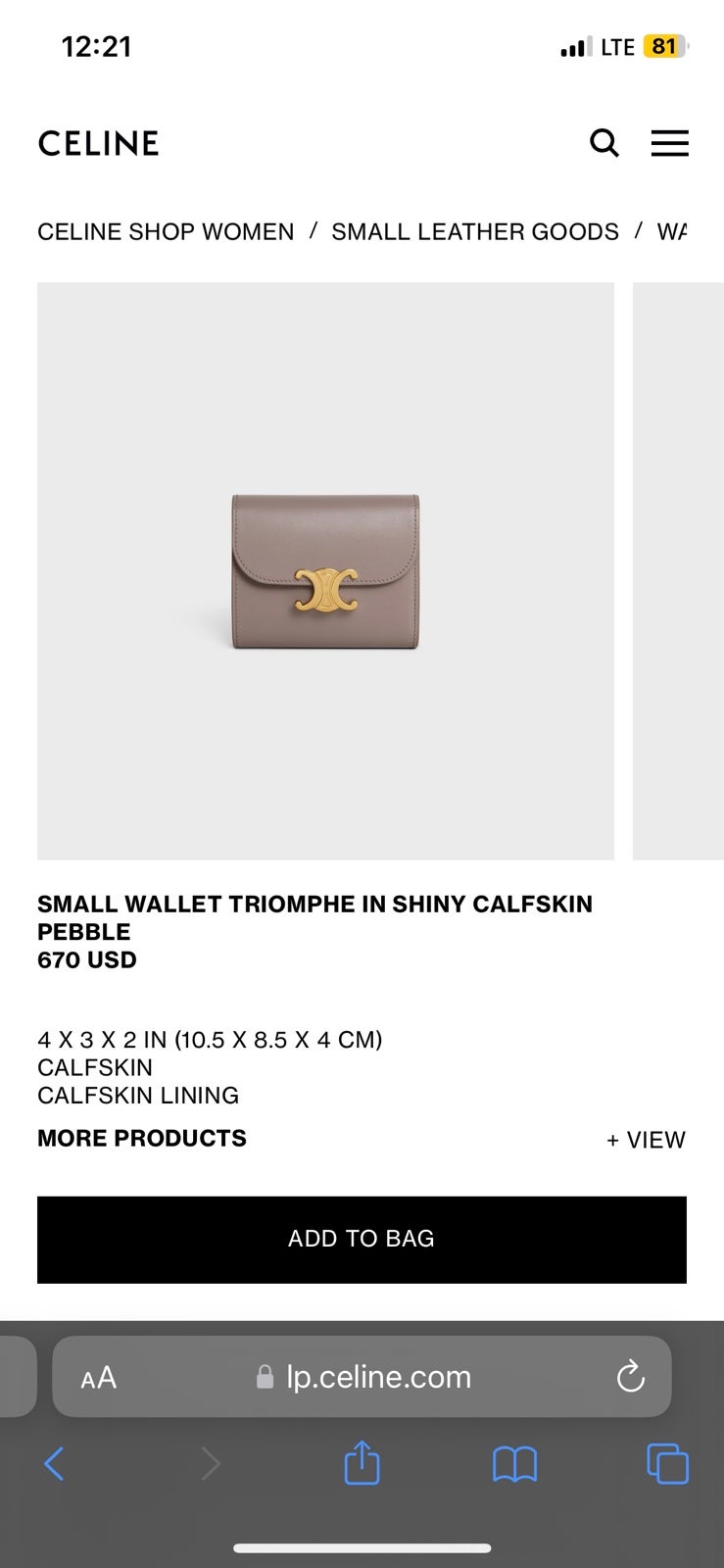Celine triomphe wallet