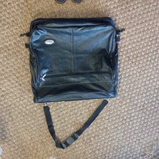 Leather bifold garment travel bag