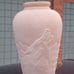 1980's 1990's American Southwest wolf howling at moon chalkware lamp
