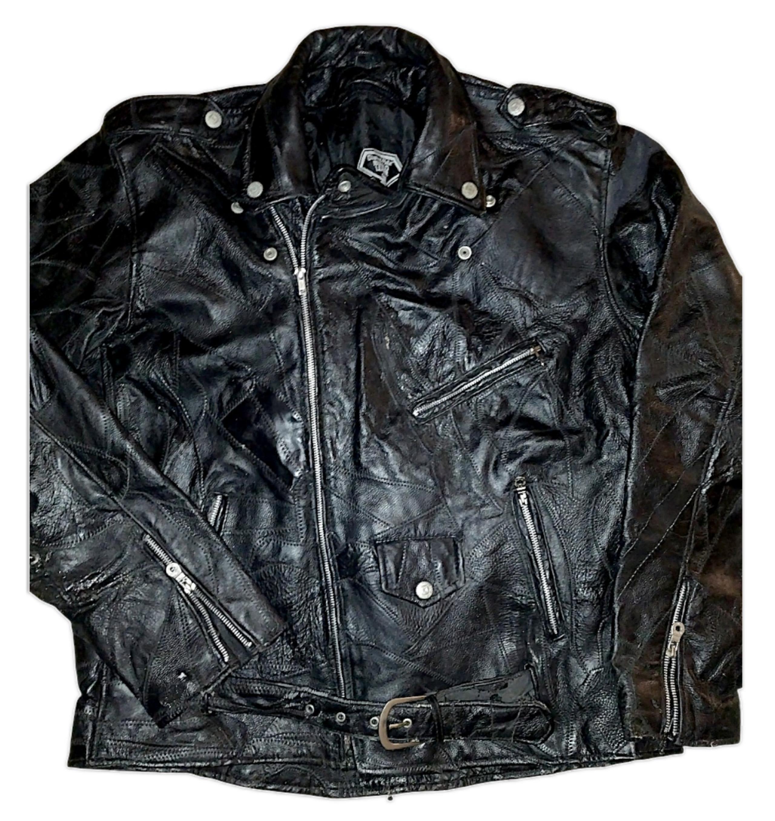 Size XL Genuine Black Leather Riding Jacket