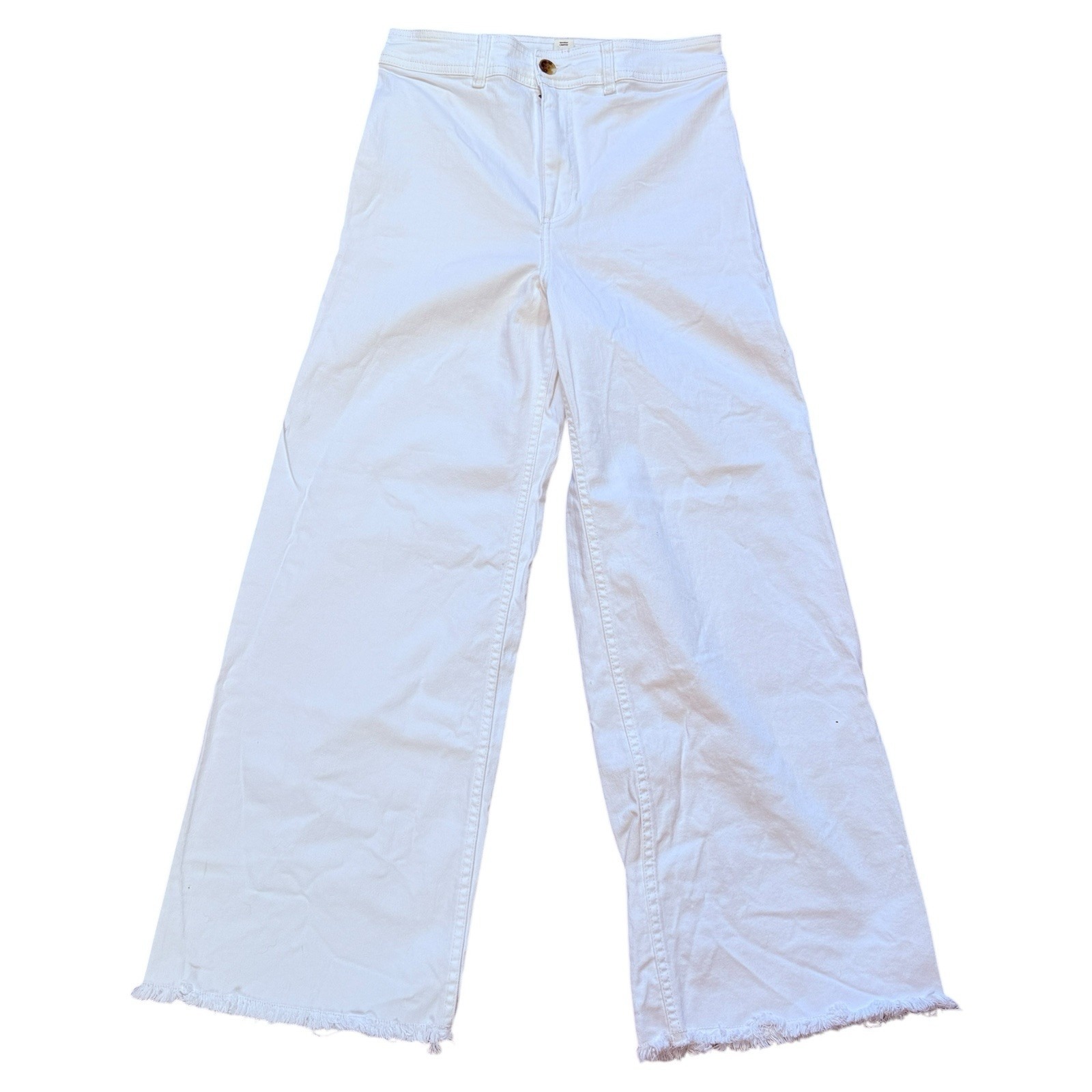 BILLABONG Free Fall High-Waist Wide leg raw hemmed Pants Women's Size 29 White