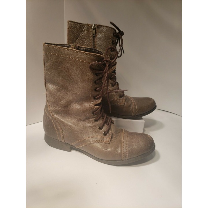 Steve Madden Troopa Brown Leather Zip