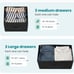 Black 5-Drawer Organizer with Fabric Bins