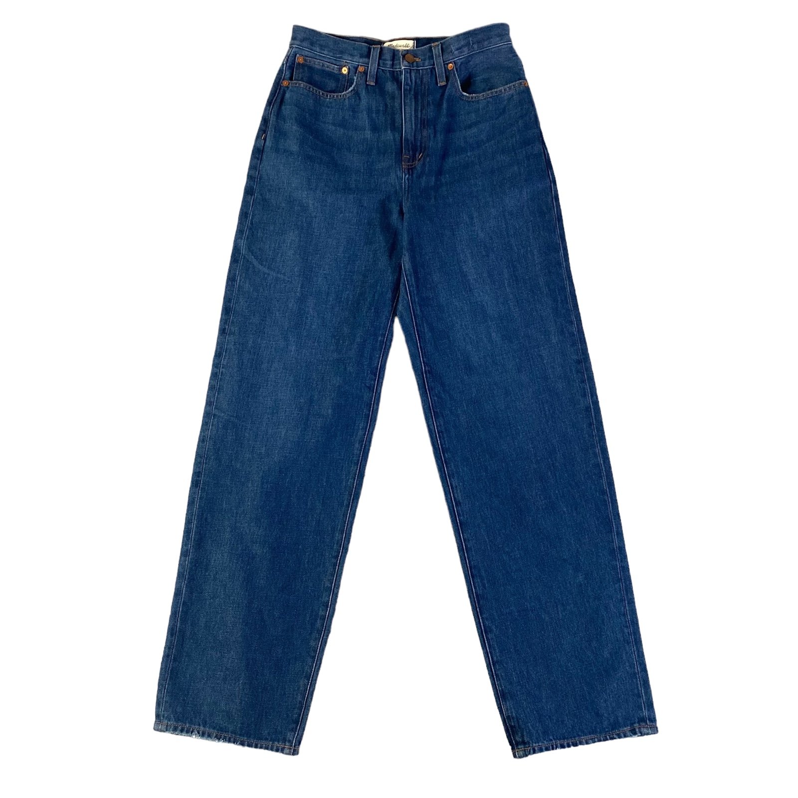 Madewell Baggy Straight Jeans Womens 27 (28 x 32) Blue High Rise Loose Relaxed