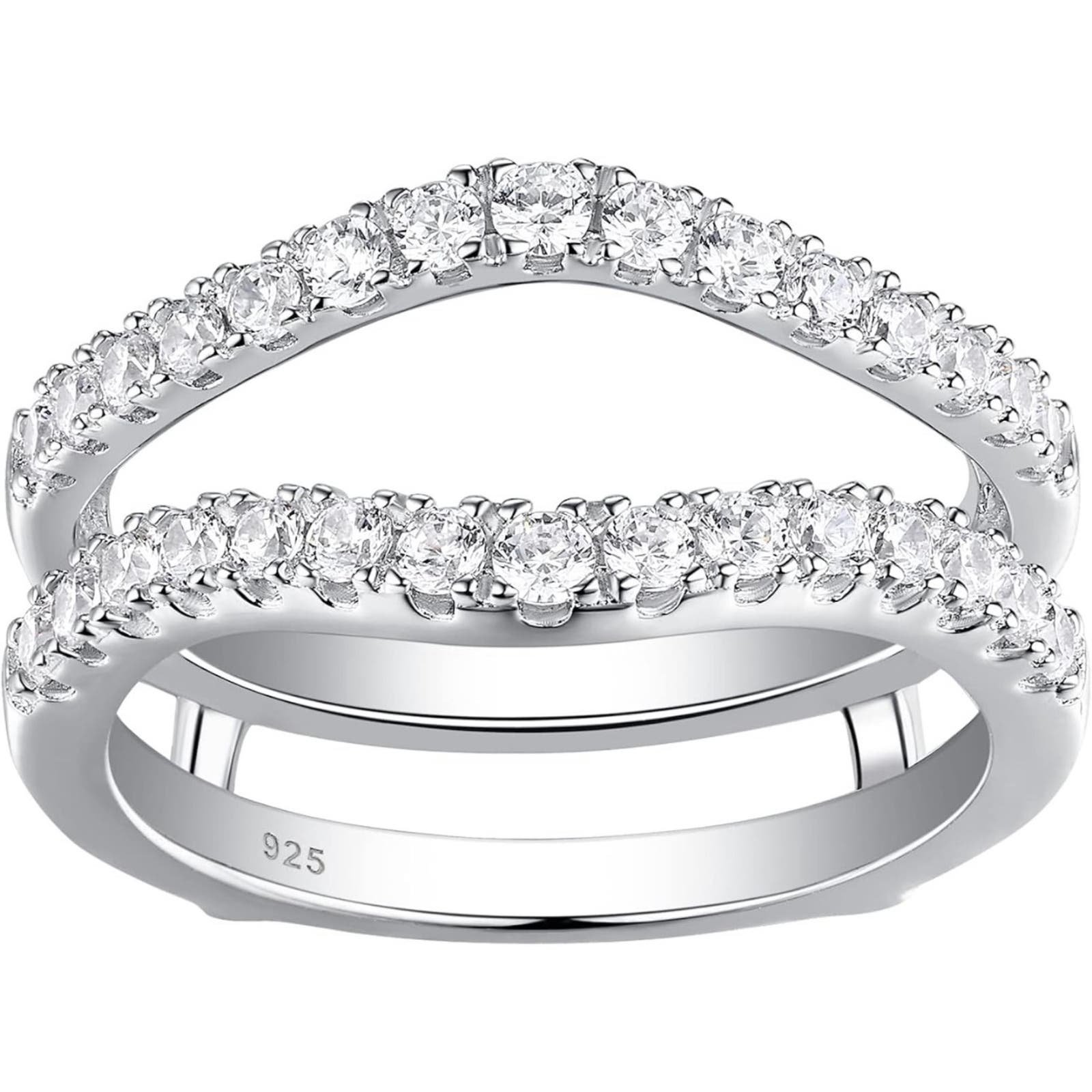 Moissanite Diamond Enhancer Ring Guard Wedding Band Anniversary 925 - 18k Size 6