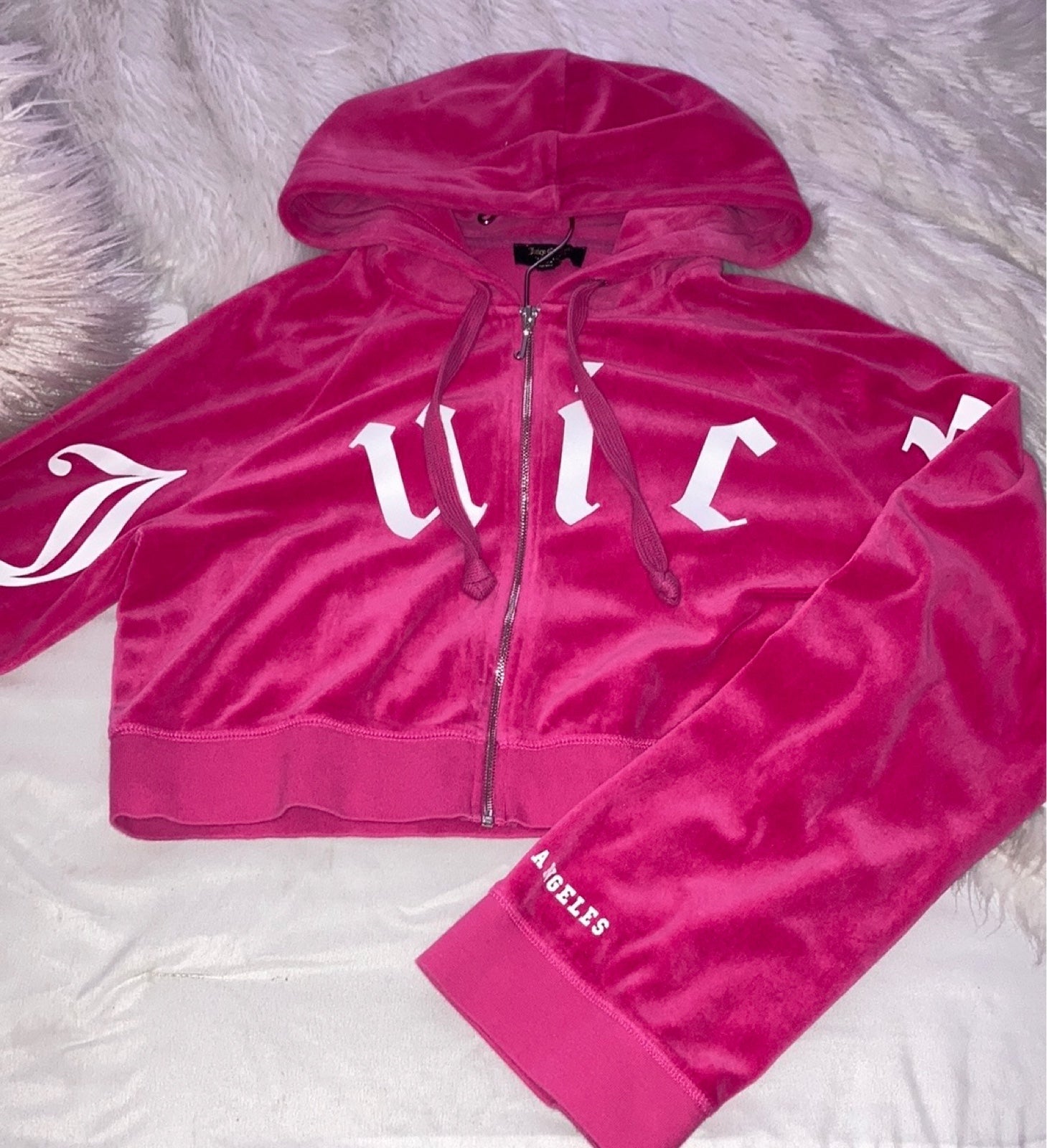 Juicy Couture Cropped Velour Hoodie
