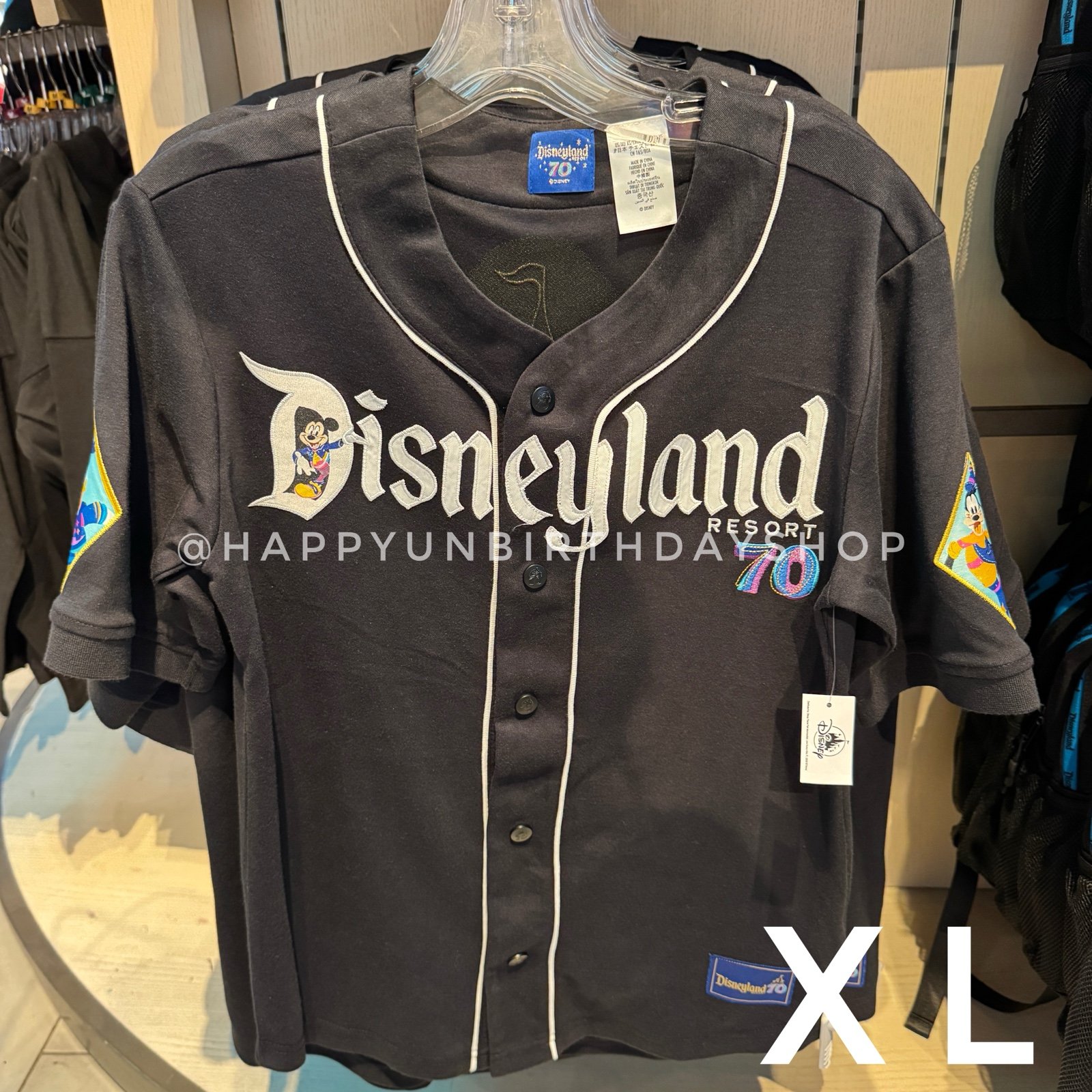 Disney Parks Disneyland 70th Anniversary Celebration Baseball Jersey XL