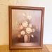 Vintage 1970 Robert Cox “Pink Roses” still life on canvas oil Painting 9”x11”