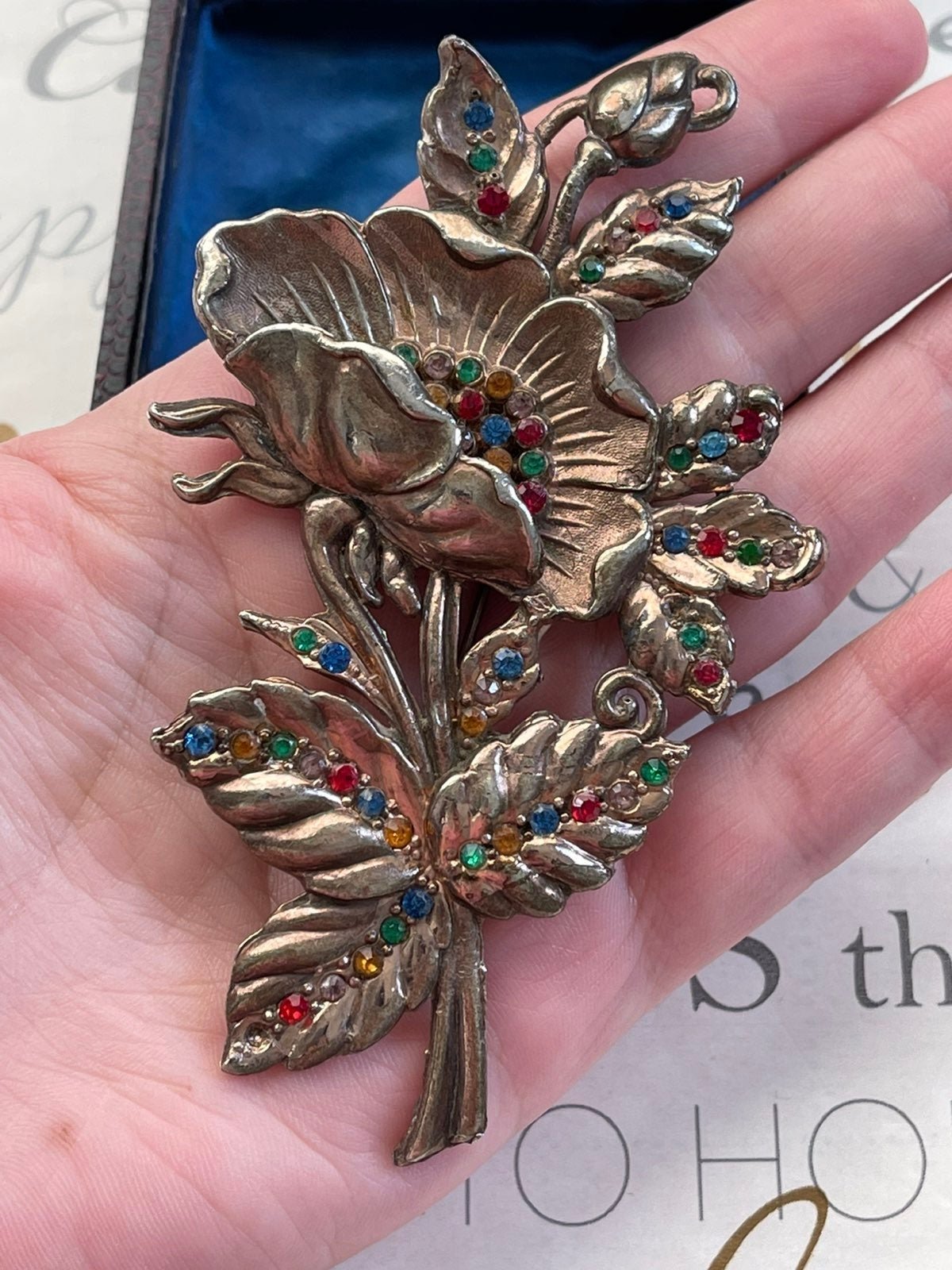 Antique brooch Flower Large Gorgeous