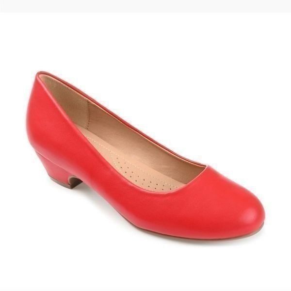 New JOURNEE COLLECTION Women's Red Comfort Office Casual Saar Low Heels size 9