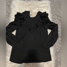 Black Ruffle Blouse