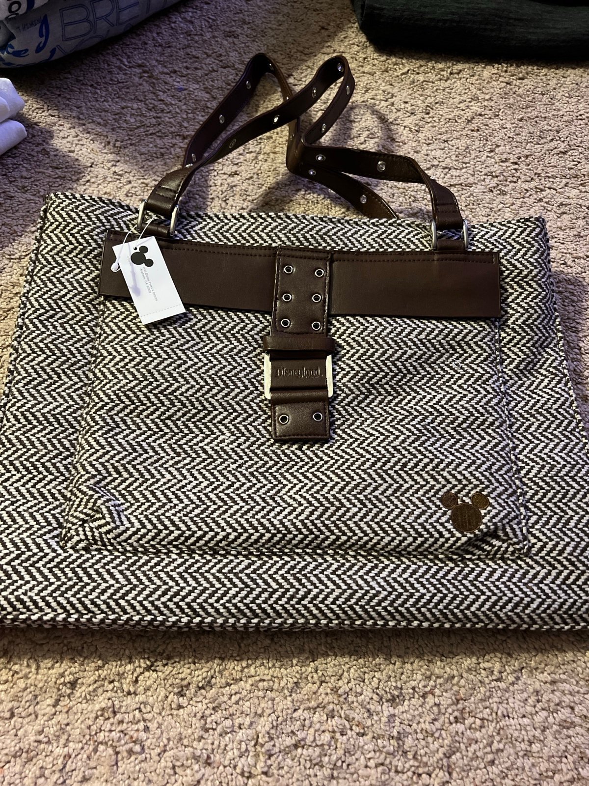 Disney Herringbone Wool Twill Tweed Tote