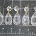 6 Vintage Chandelier Lamp Decor Faceted Clear Glass Crystals Teardrop Brass