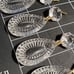 6 Vintage Chandelier Lamp Decor Faceted Clear Glass Crystals Teardrop Brass