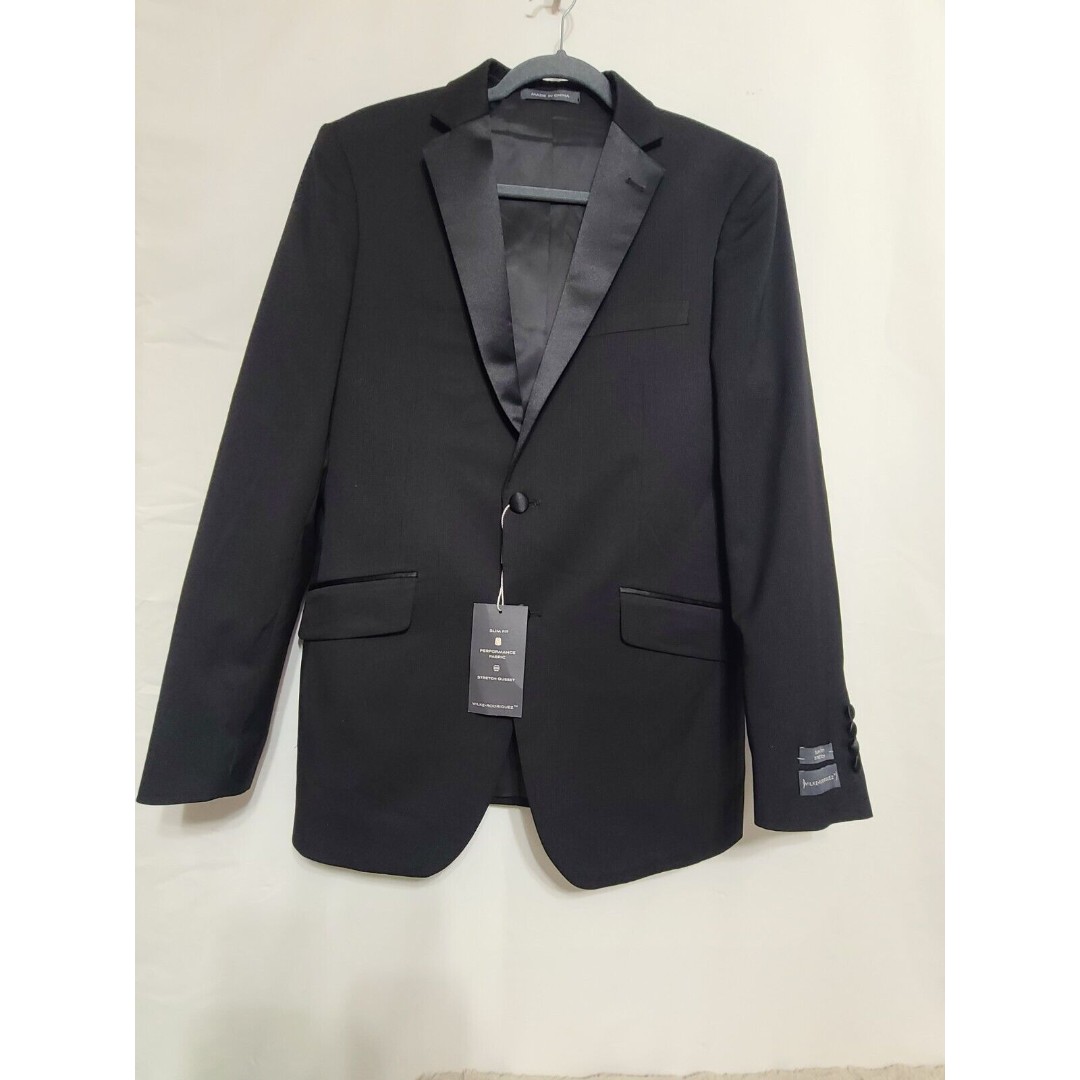 Wilke Rodriguez Blazer Suit Jacket Mens Size 40R Black TUXEDO Modern Fit