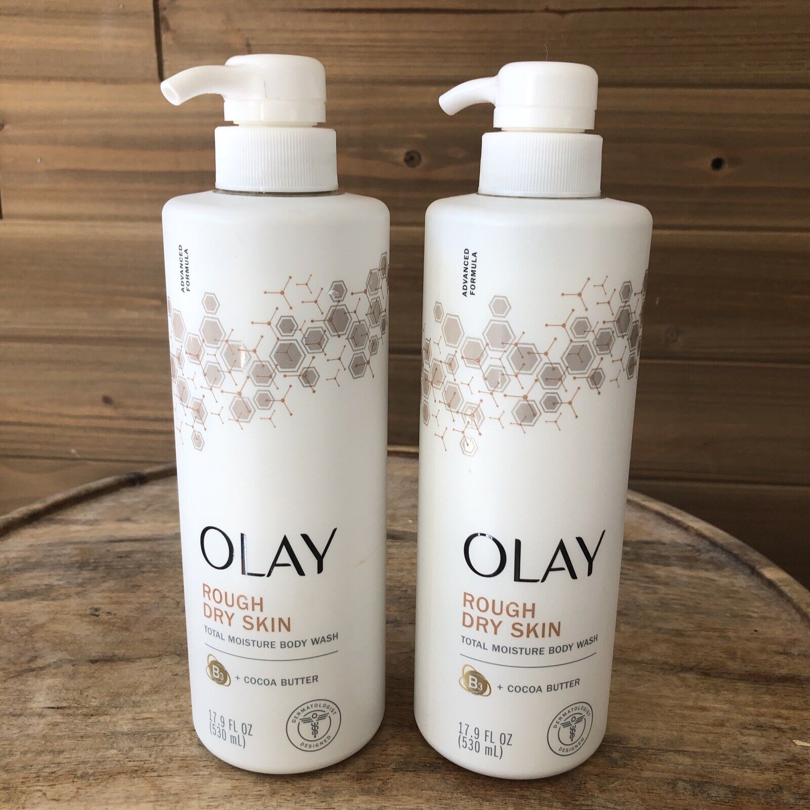Olay Rough Dry Skin Total Moisture Cocoa Vitamin B3 Body Wash 17.9 oz Lot of 2