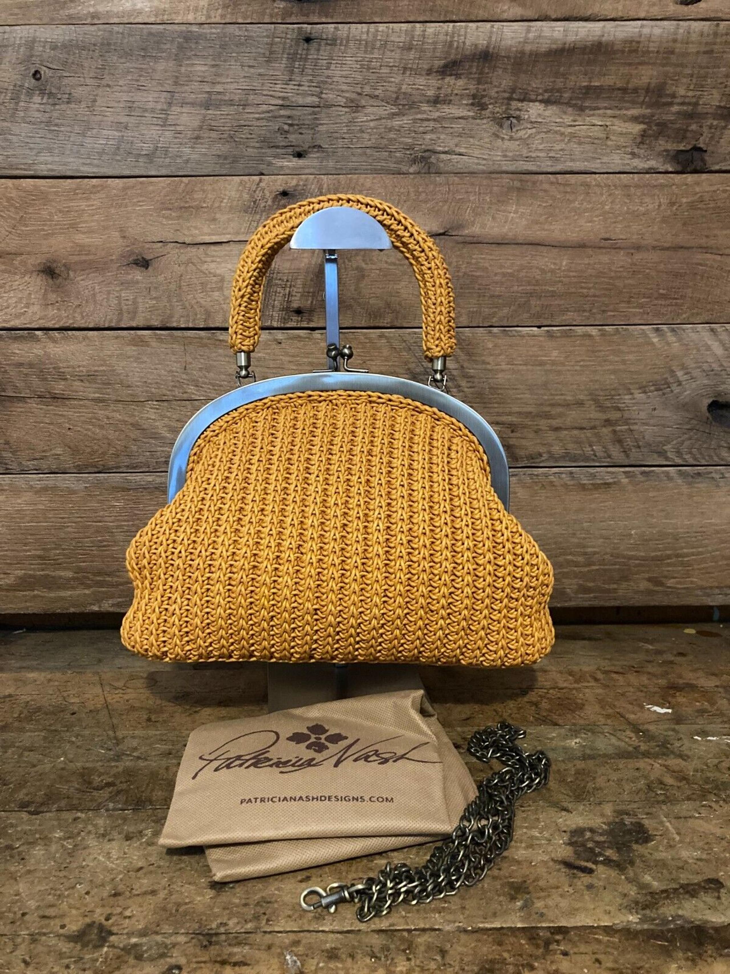 Patricia Nash Willow Top Handle Sun Yellow Raffia Stra Satchel--NWT