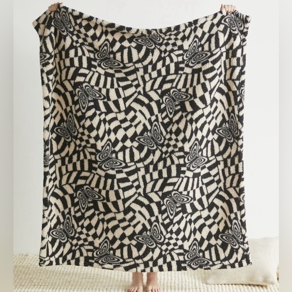 Urban Outfitters Butterflies Printed Fleece Throw Blanket