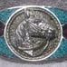 3d Horse Head Turquoise Corel Embedded Stones Silver Frame Buckle Mint Shape