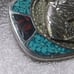3d Horse Head Turquoise Corel Embedded Stones Silver Frame Buckle Mint Shape