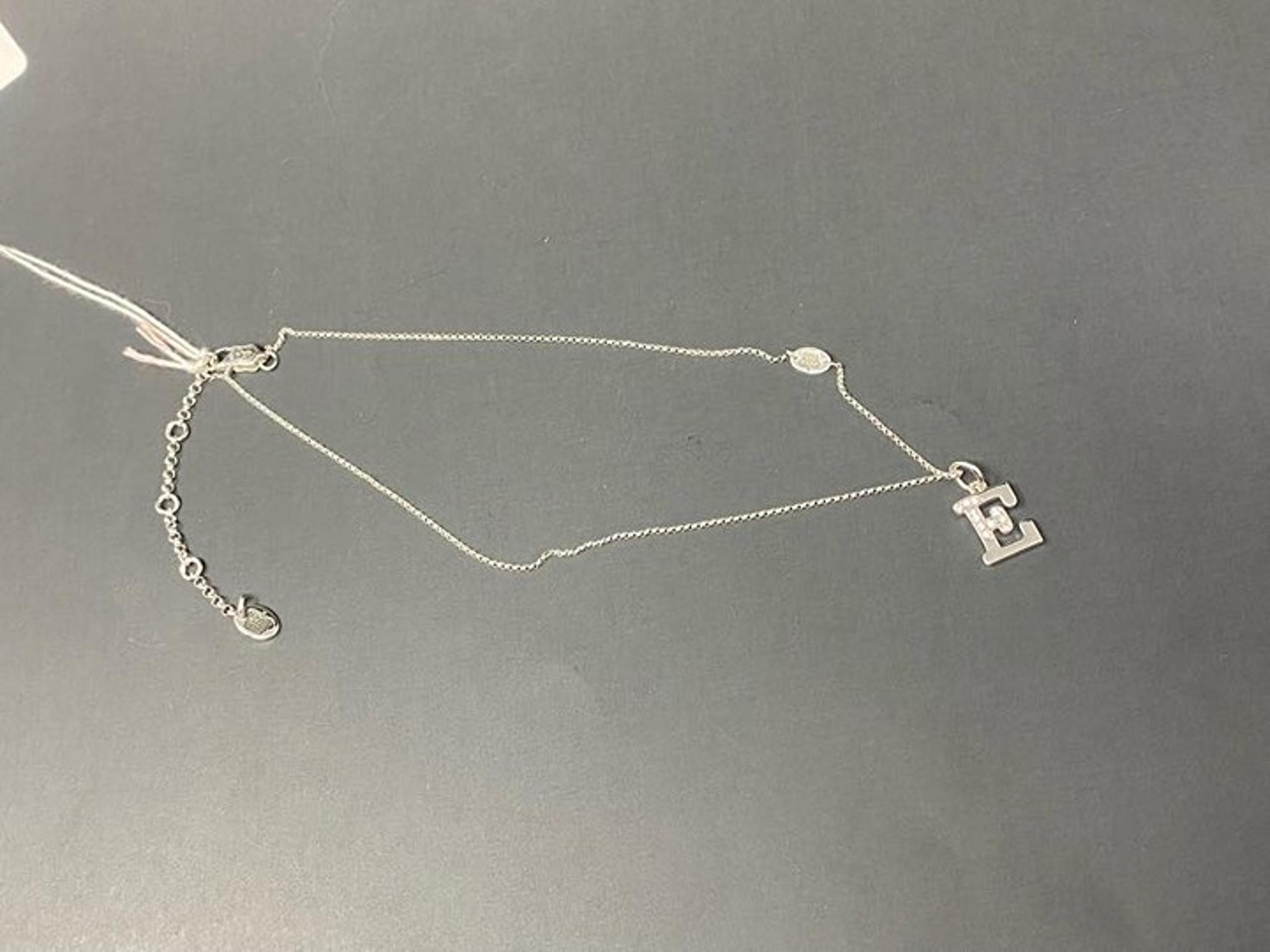 Juicy Couture Silver Letter E Necklace