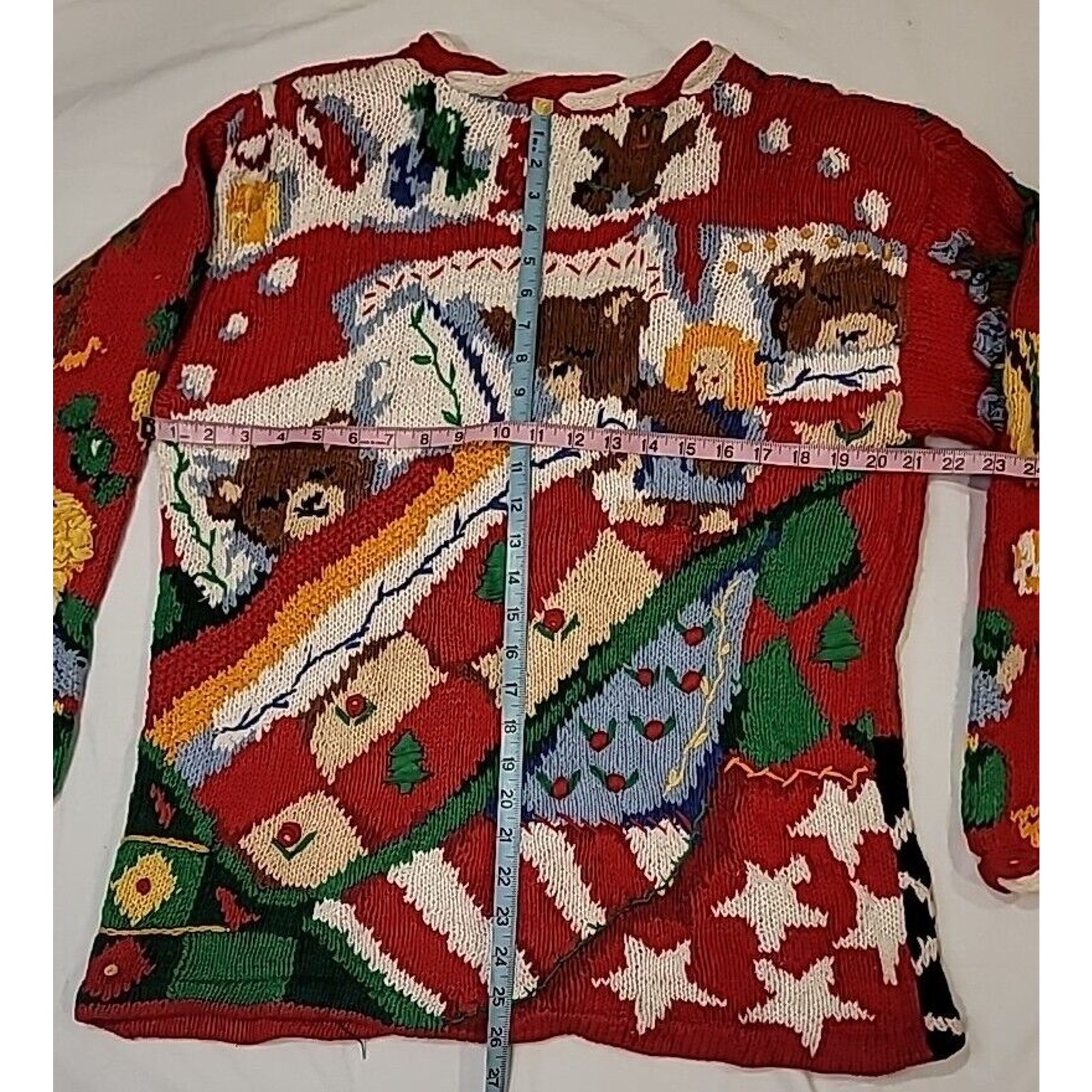 Vintage The Eagle's Eye Sweater M Hand Knitted Novelty