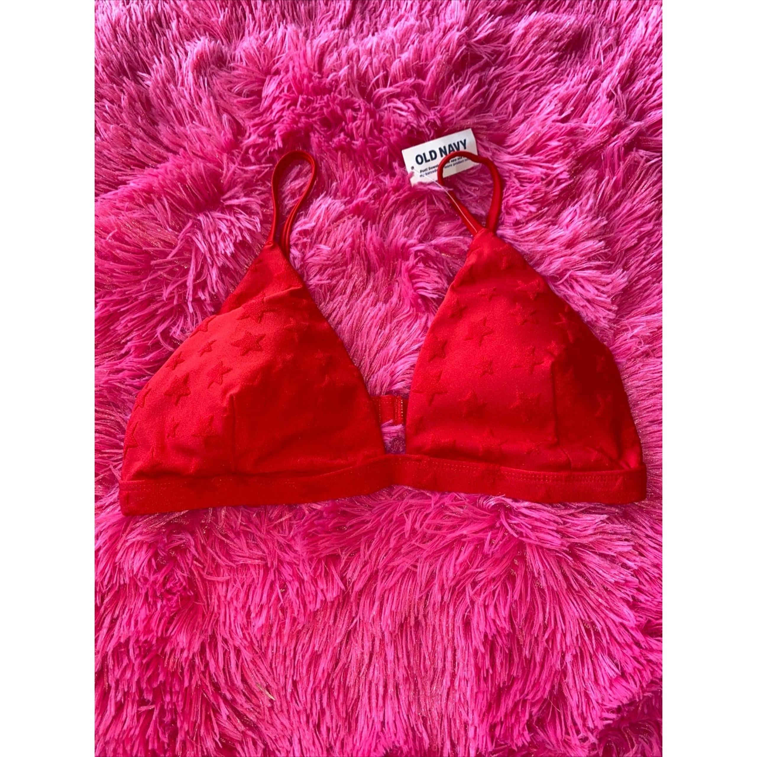 Old Navy Women's Classic American Triangle Bikini Swim Top Red Size Large NWT