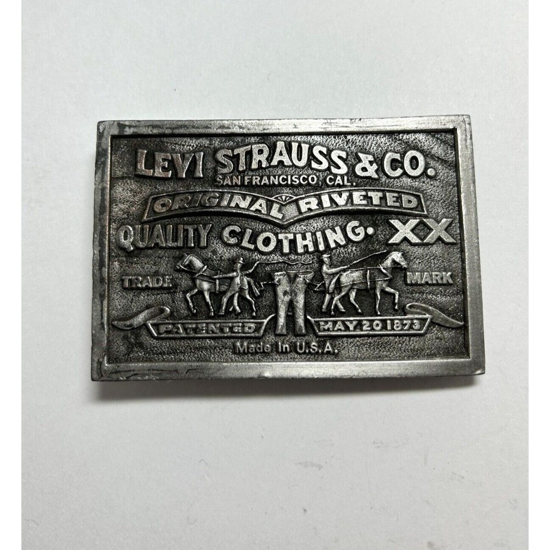 Vintage Levi Strauss & Co Belt Buckle 1976 Bergamot w/ Bag Advertisement