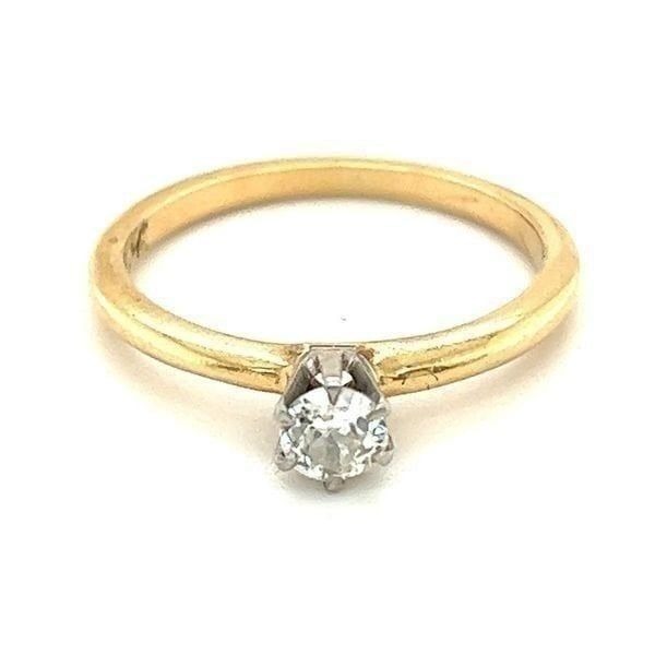 Simple 14k Diamond Solitaire Engagement/Promise Ring